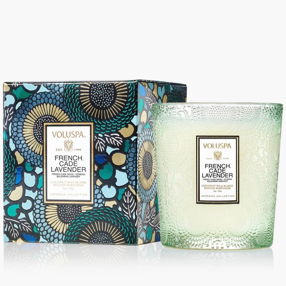 Anthropologie Voluspa French Cade Lavender Candle - Light Green